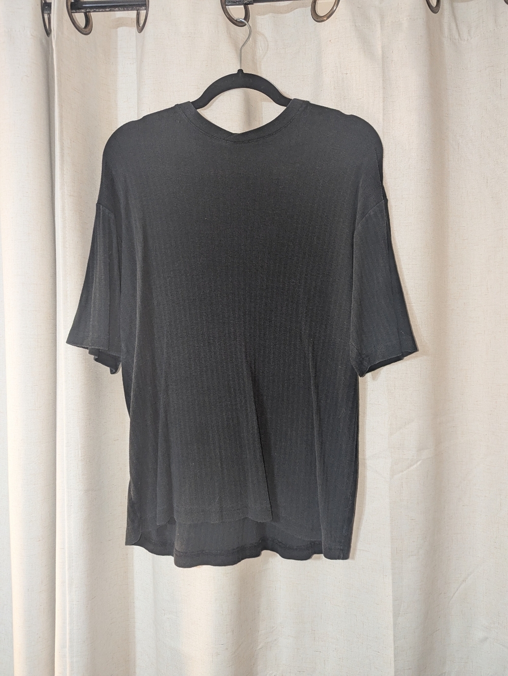 Loose Fit Claiborne Ramie And Cotton T-shirt With Ribbing Medium
